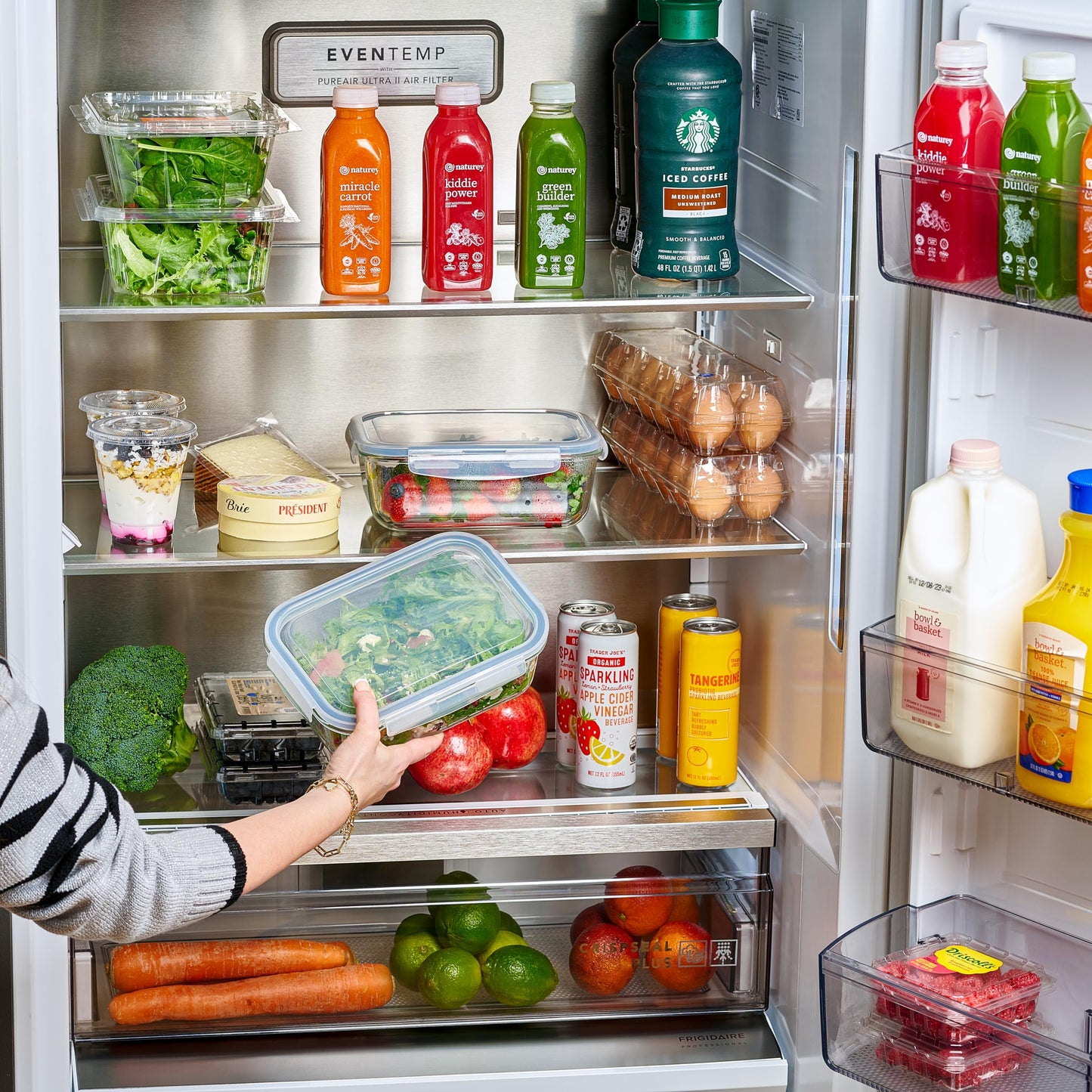 4pc Set - 8 Cup / 64oz Large Glass Food Storage Containers with Lids Airtight Meal Prep Container with Lid Lock - Freezer Microwave & Oven Safe Clear…