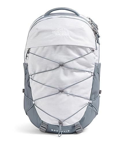 The North Face Women's Borealis Commuter Laptop Backpack - Everyday Travel Bag, 16" Laptop Sleeve, Reflective Details, TNF White Metallic Mélange/Mid Grey-NPF, One Size