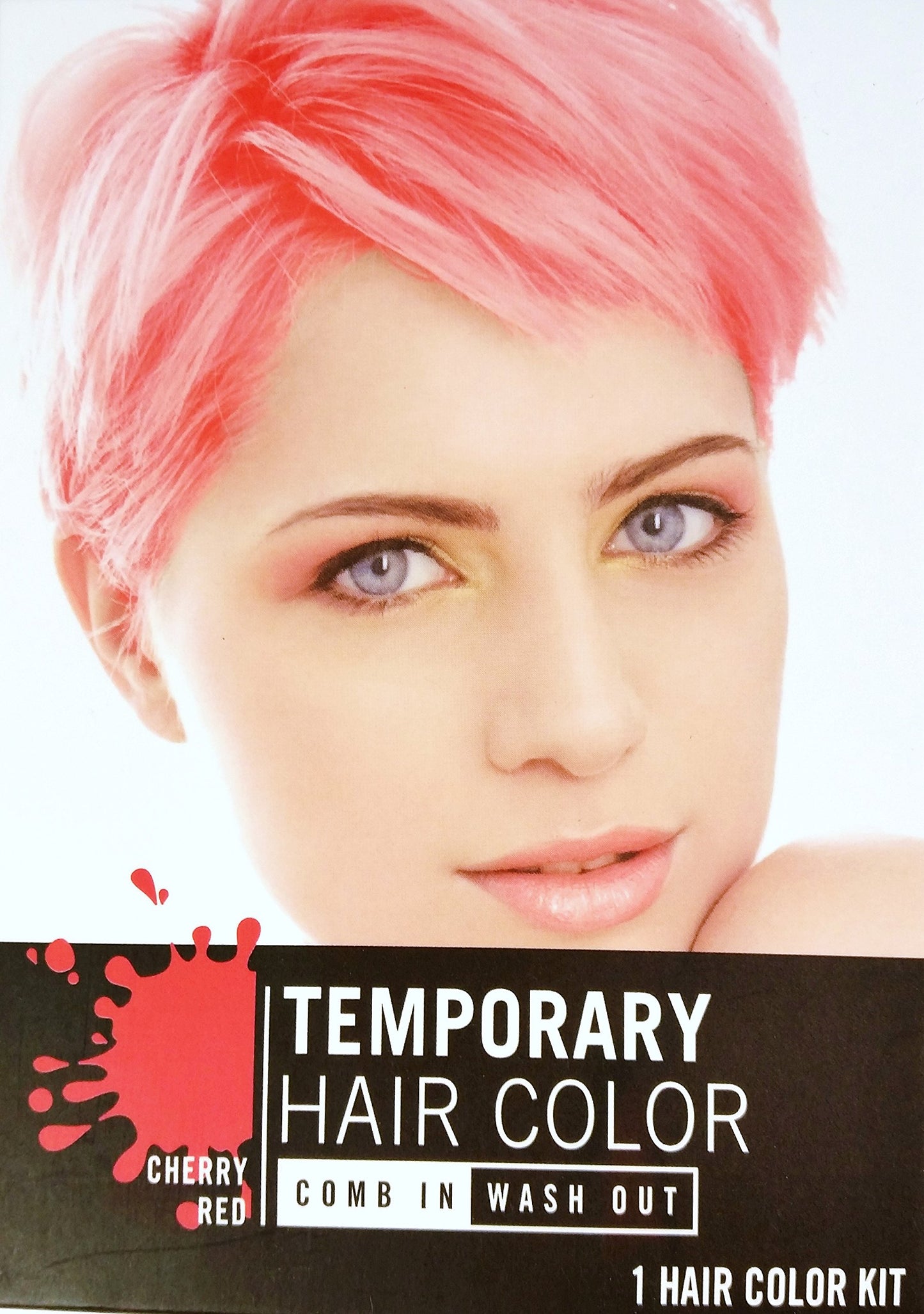 Temporary Hair Color Dye, Hot Pink, Cherry Red, Electric Blue Single Use, Colors May Vary
