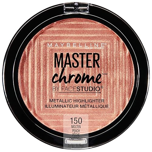 Maybelline New York Facestudio Master Chrome Metallic Highlighter Makeup, Molten Peach, 0.19 Ounce