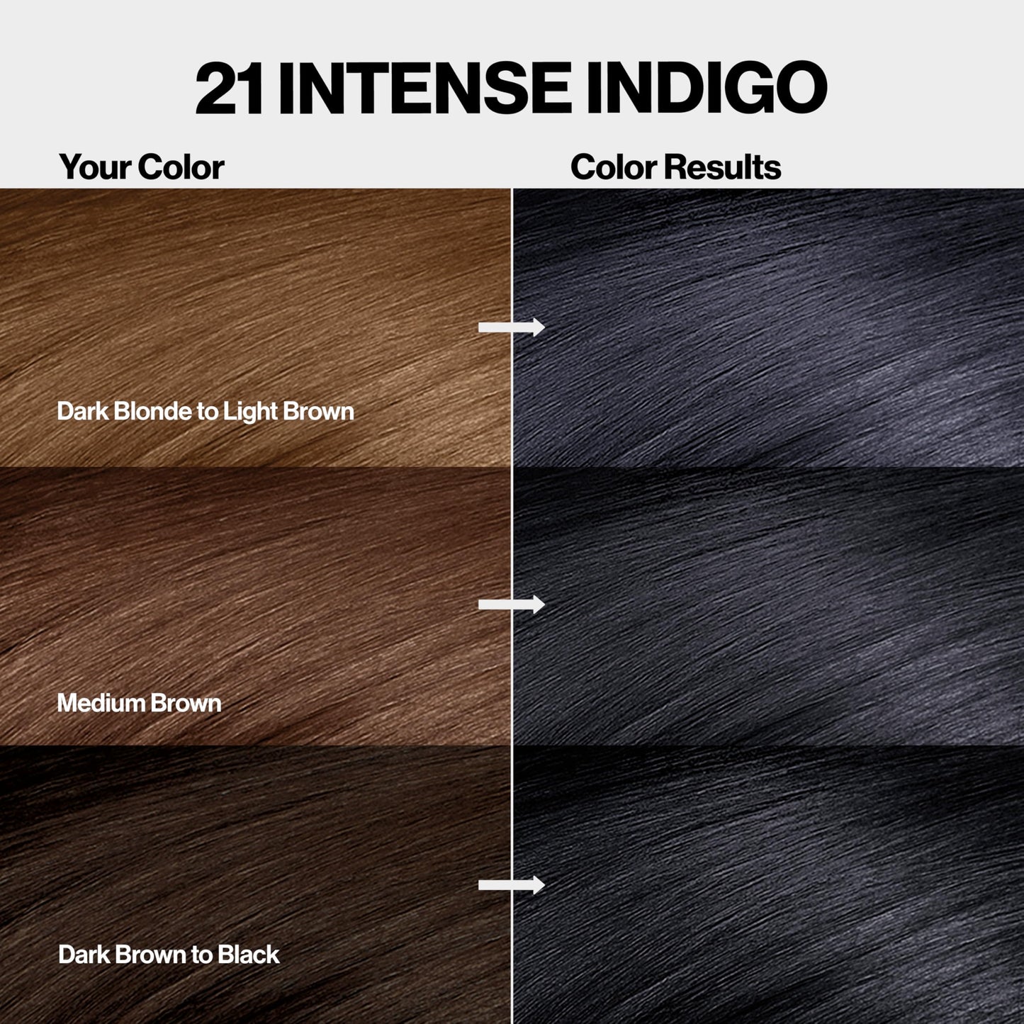 Revlon ColorSilk with Bond Repair Complex, Permanent Hair Color, 100% Gray Coverage, Ammonia Free Dye, Vegan Keratin, 21 Intense Indigo, 3 pack
