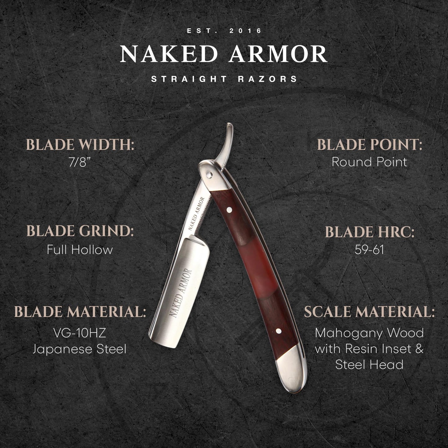 Naked Armor Gaheris Straight Razor Kit - Complete Shaving Kit with Shave Ready Straight Razors for Men, Strop, Stand, Soap, Brush, Bowl, Case, Wet Beauty and Personal Care Naked Armor
