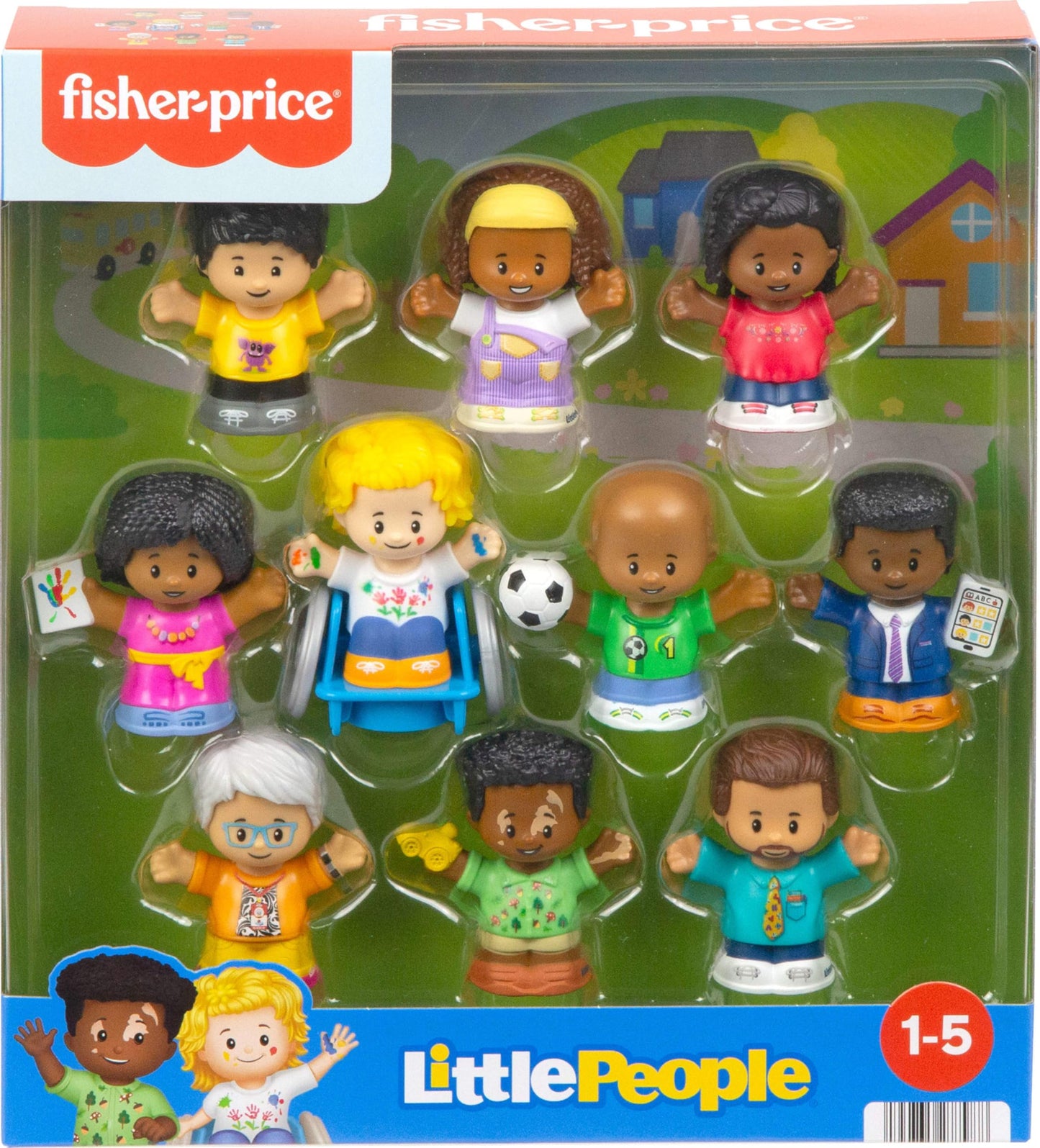 Fisher-Price Little People Toddler Toys Classroom Figures 10-Piece Set for Preschool Pretend Play for Kids Ages 1+ Years