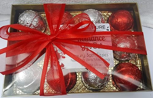 Spa Pure Romance Bath Bombs: Luxury Bath Bomb Gift Set, 12 bath bombs, 2.25 oz each, ultra-moisturizing, makes a nice gift