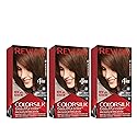 Revlon Permanent Hair Color, Permanent Hair Dye, Colorsilk with 100% Gray Coverage, Ammonia-Free, Keratin and Amino Acids, 47 Medium Rich Brown, 4.4