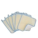 Bleu Bath (6 Pack) Dual-Sided Exfoliating Skin Towel Natural Terry Body Cloth Scrubber Premium Sturdy Loofah Towel Soft and Buffing Wash Cloth White