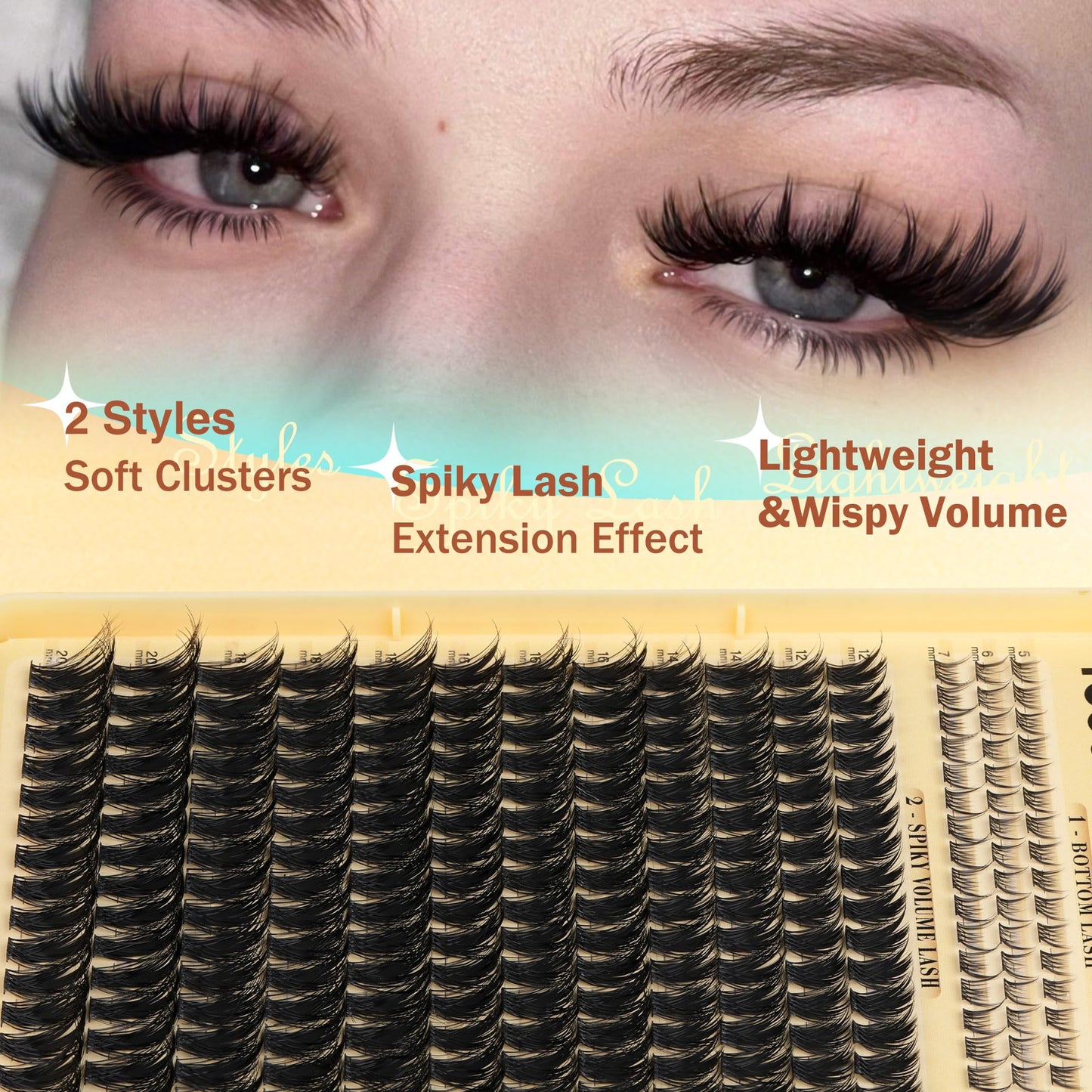 Thick Eyelash Clusters Spiky Lashes Clusters 12-20mm Volume Eyelashes Extensions with Bottom Lash Clusters D Curly Fairy Mink Cluster Lashes Beauty and Personal Care TOOCHUNAG