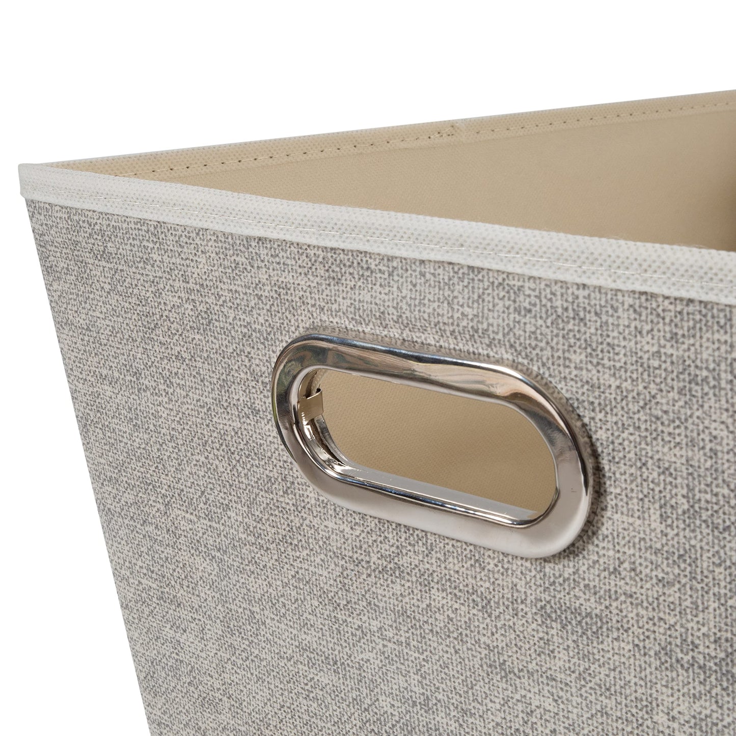 Simplify Large Grommet Bin in Faux Jute, Heavy Duty Storage Basket for Décor, Nursery, Office