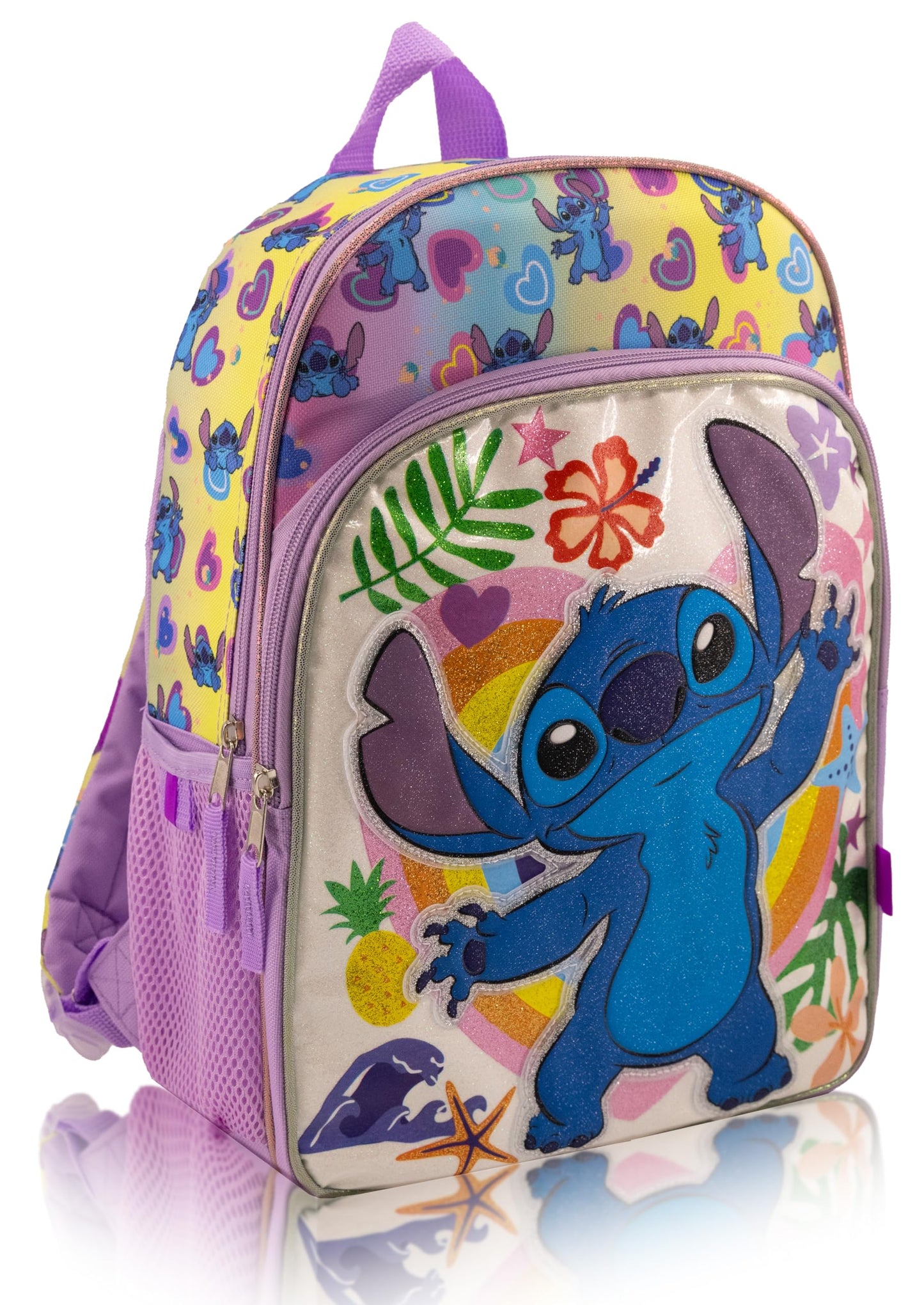 Disney Lilo and Stitch Backpack for Girls, Boys, Unisex | Cute Bag 14" Mini Backpack for Toddlers | Disney Stitch Multicolor Knapsack for School