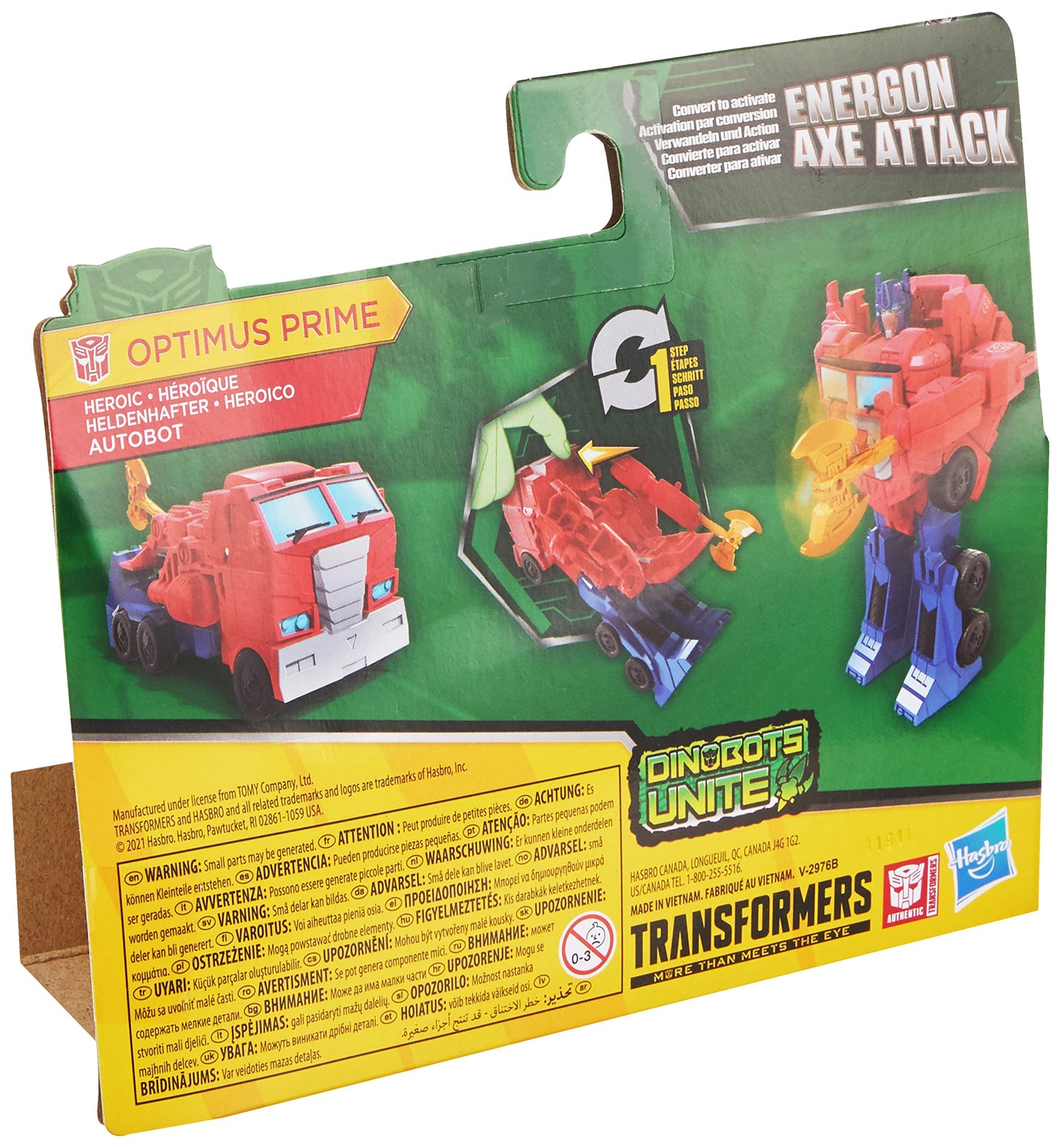 Transformers Bumblebee Cyberverse Adventures Dinobots Unite 1-Step Changer Optimus Prime 4.25-inch Action Figure for Kids Ages 6 and Up