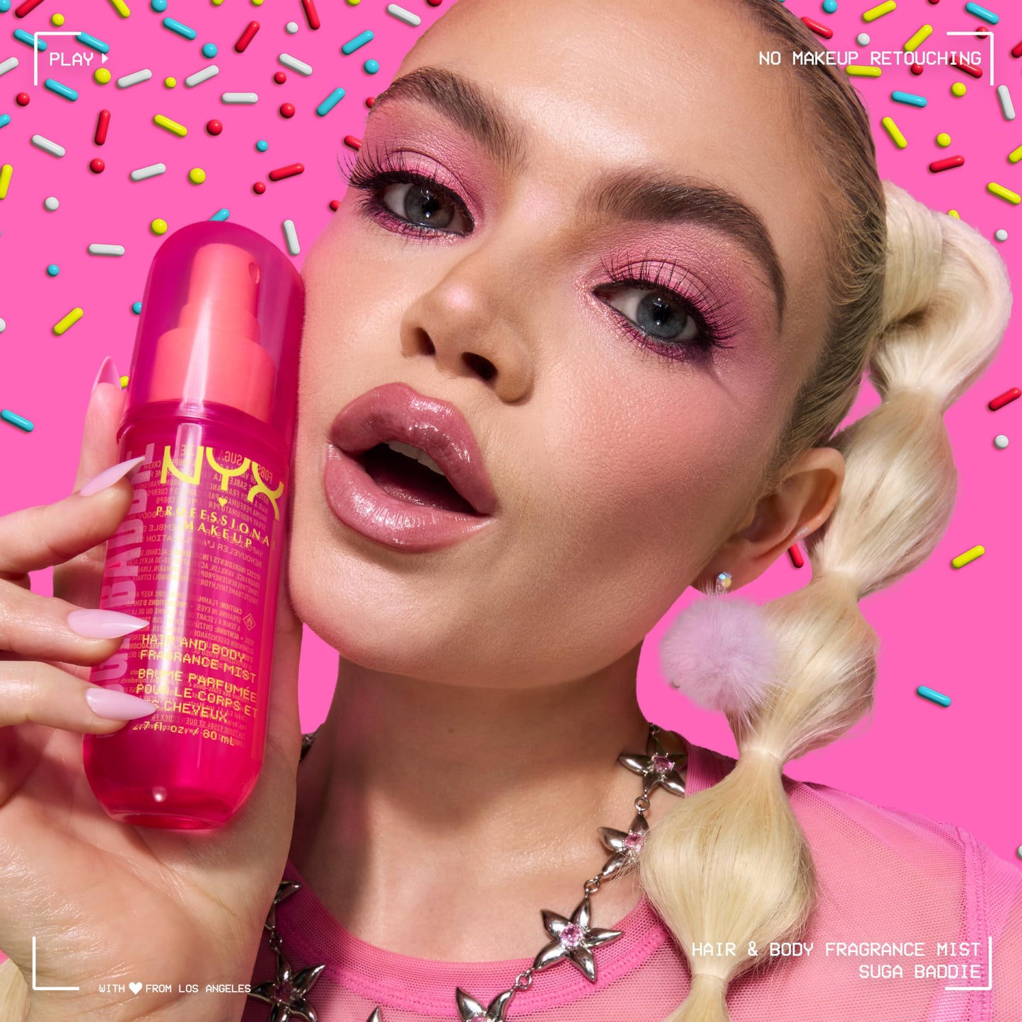NYX PROFESSIONAL MAKEUP Fat Oil Fragrance Mist Perfume, Suga Baddie Vanilla & Whipped Cream Scent, Long Lasting Hair & Body Spray with Musk, Vegan