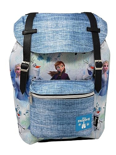 Limited KBNL Frozen 2 Allover Pattern Preppy Vintage Style 16 School Backpack Blue, Large, 20760