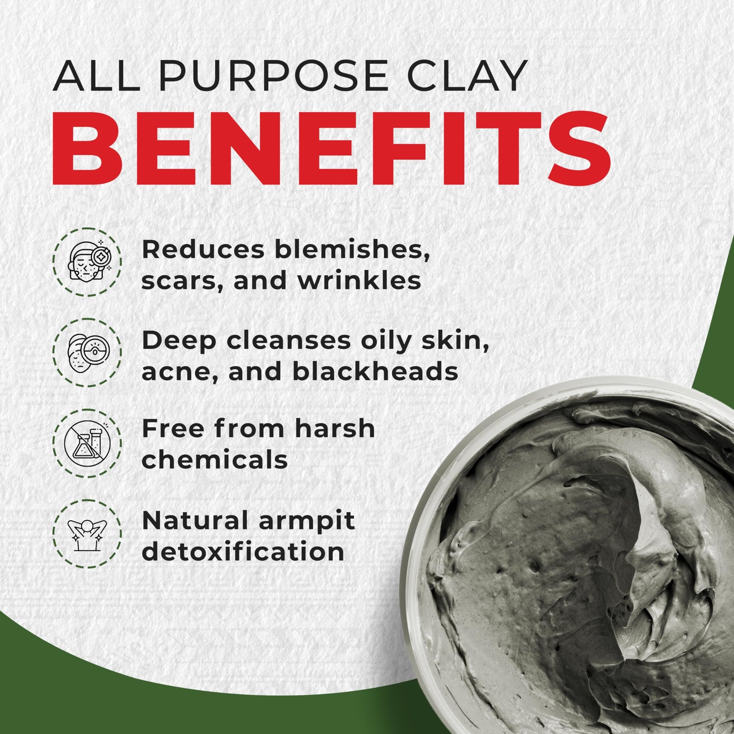 Mayan Magic Mud Powerful Deep Pore Cleansing Calcium Bentonite Clay - 2 lbs - Natural Face Mask Peel for Men and Women - USA Made Full Facial Skin