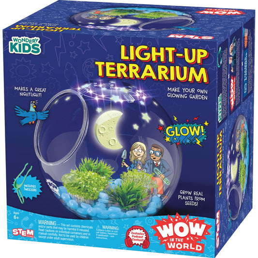 Wow in The World Light-Up Terrarium – Grow Plants with Glow-in-the-Dark & UV Lights, STEM Science Toy for Kids 6+, Thames & Kosmos
