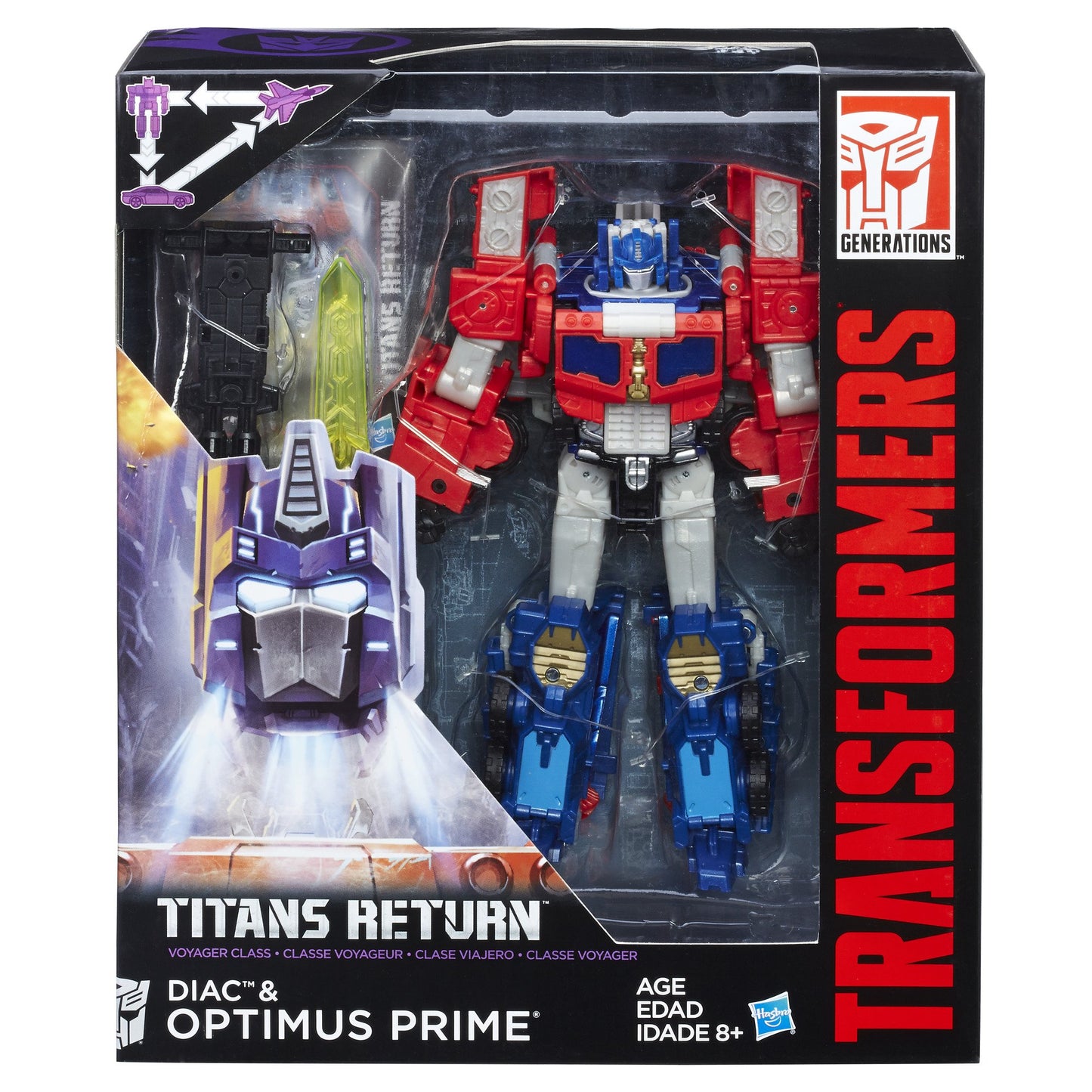 Transformers Generations Titans Return Voyager Class Optimus Prime and Diac