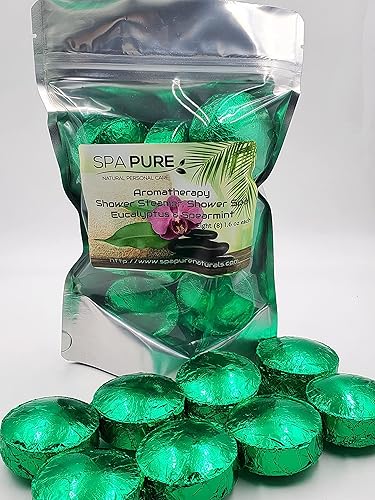 EUCALYPTUS SPEARMINT Aromatherapy Shower Bombs: 100% Natural/Organic Essential Oils - Transform Your Shower - Transform Your Mood (8 Count) Pack of 1