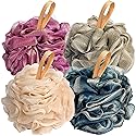 Fishent Loofah Bath Sponge Shower Loofahs, 4 Pack 50g Soft Loofa Exfoliating Body Scrubber Mesh Shower Puff Pouf Ball Luffa for Men and Women(50g/pcs)
