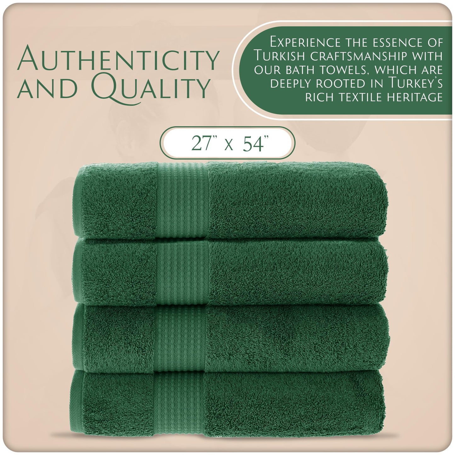 MAURA Basics Performance Bath Towels 100% Turkish Cotton with Hook Loops. Extra Large Luxury Absorbent Plush Towel Sets for Bathroom, Daily Use…