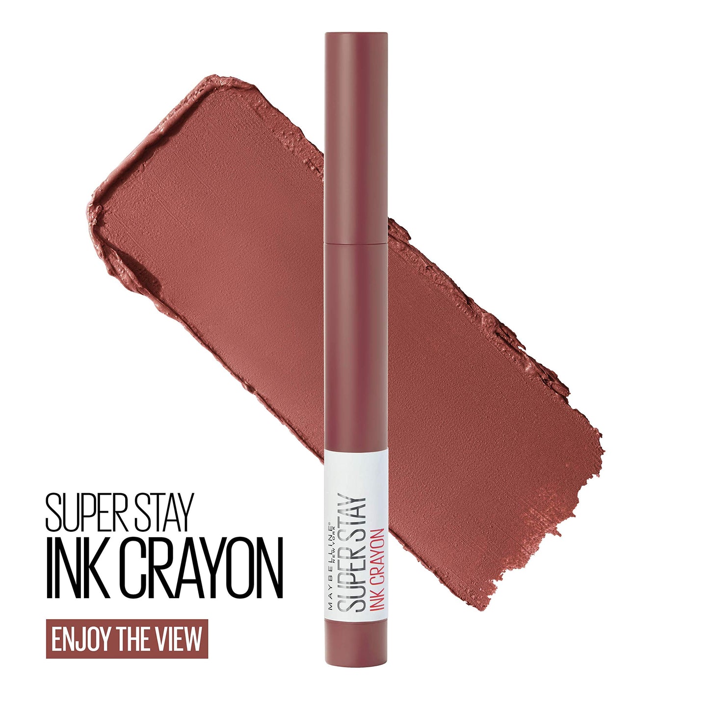 Maybelline Super Stay Ink Crayon Lipstick Makeup, Precision Tip Matte Lip Crayon with Built-in Sharpener, Longwear Up To 8Hrs, Enjoy The View, Red