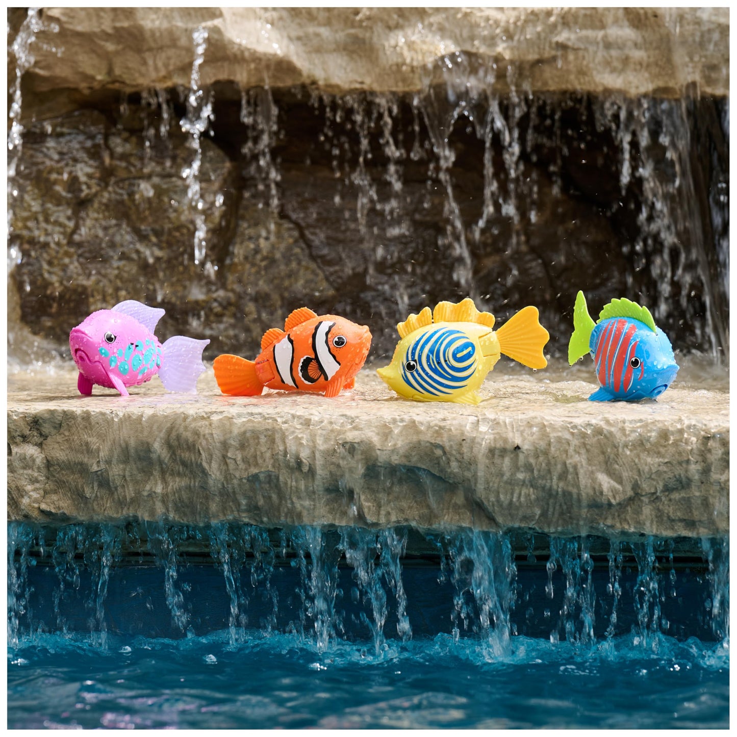 SwimWays Rainbow Reef Fish Toy, Kids Swimming Accessories & Water Toys, Learn to Swim Pool Toys for Kids Ages 5 & Up, Batteries Included, Lebron Waves