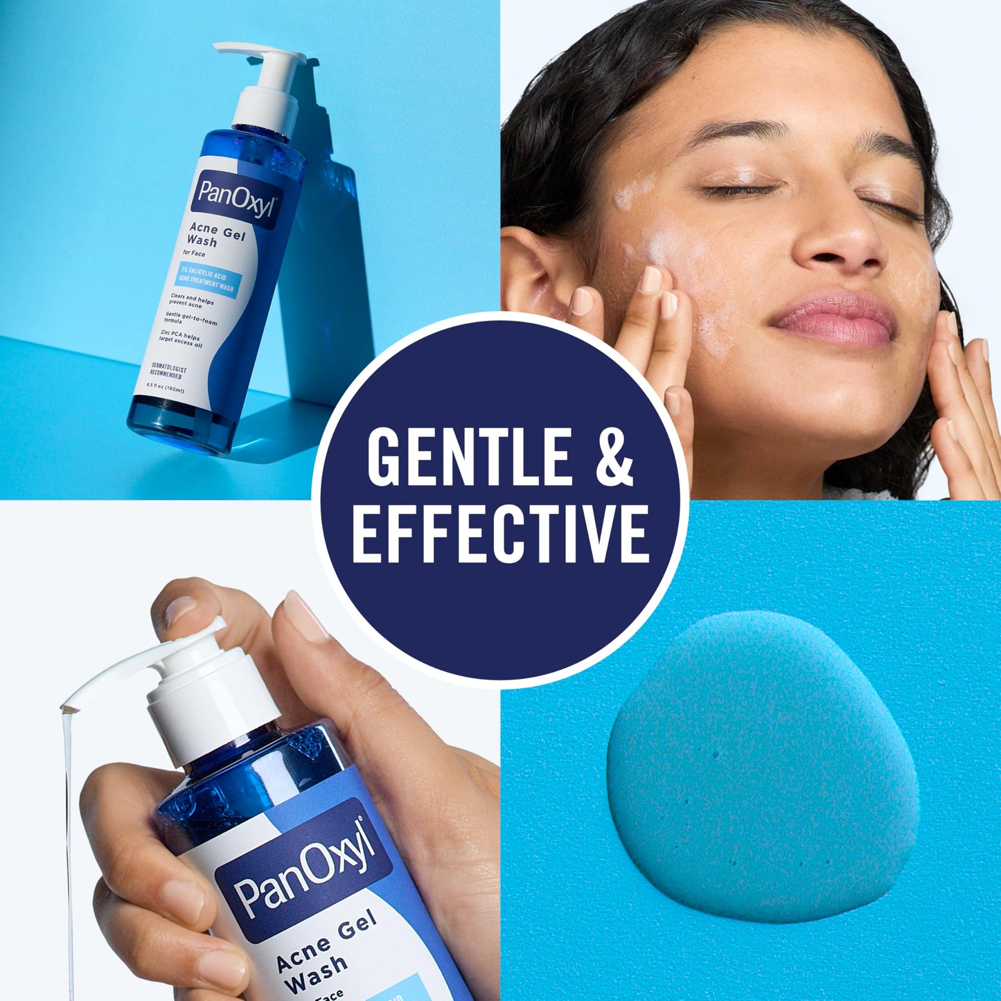 PanOxyl Acne Gel Wash, 2% Salicylic Acid, Moisturizes with Blue Algae and Aloe Vera, Mattifies with Zinc PCA, Nourishes Skin with Green Tea Extract