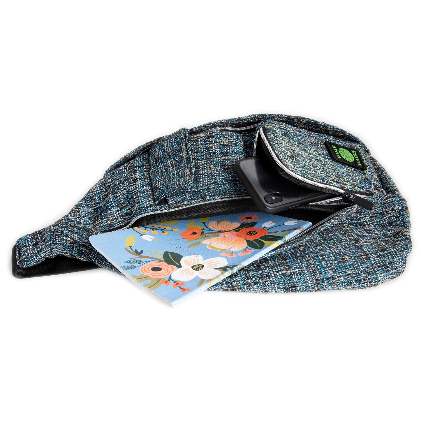 DIME BAGS Crossbody Bag, Shoulder Sling Backpack with Adjustable Single Strap, 2 Main Zipper Pockets, 7 Compartments for Storage, Durable Hempster…