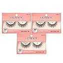 iEnvy Natural Eyelashes Lightweight False Lashes Multiangle and Volume 3D Natural Strip Lashes (3 Pack)