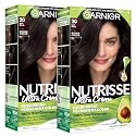 Garnier Nutrisse Ultra Crème Hair Color, Permanent Hair Dye with 100% Gray Coverage, Vegan & Cruelty-Free, 20 Soft Black (Black Tea), 2 Count