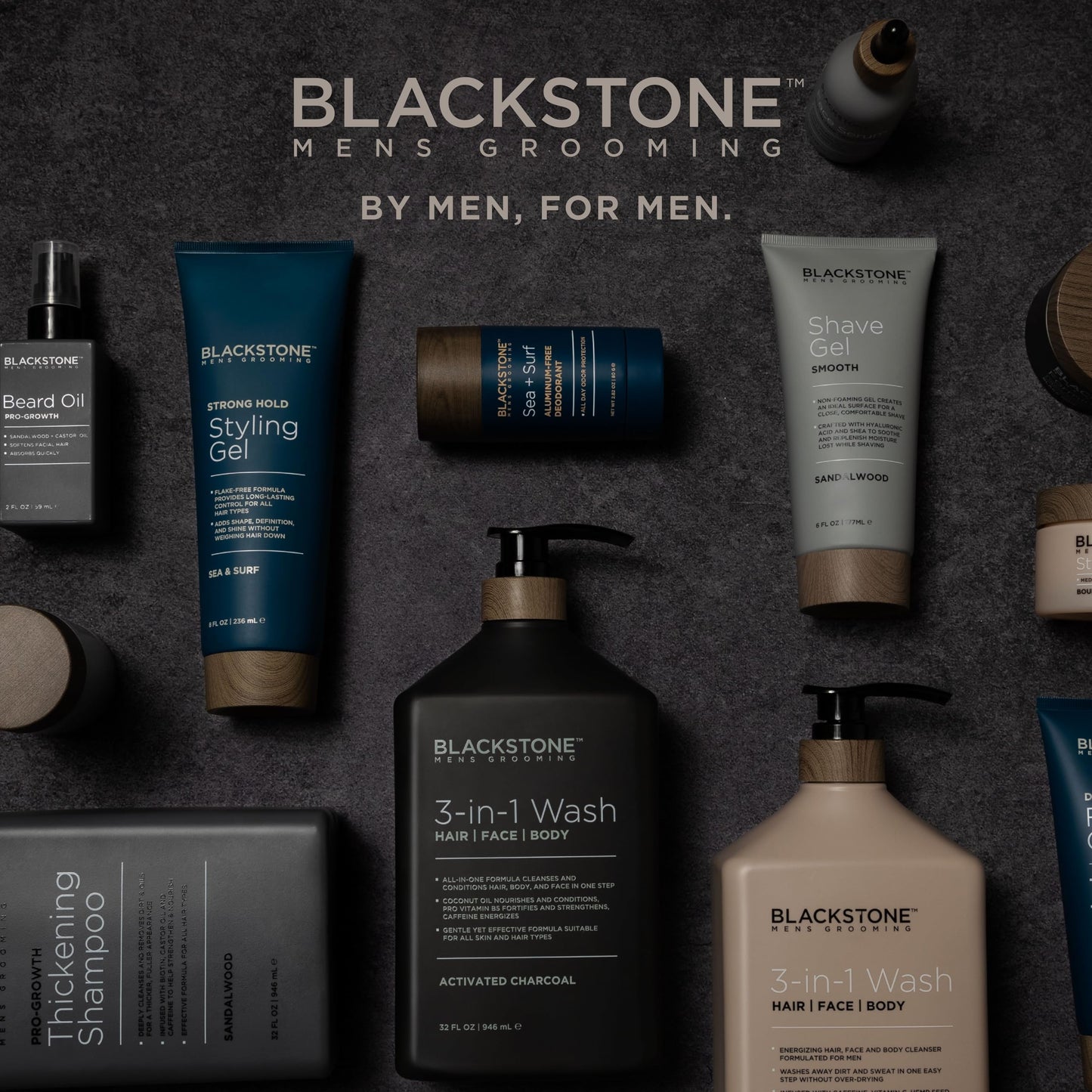 Blackstone Men's Grooming Hair Thickening Pomade - Pliable Hold with Matte Finish | Paraben & | Sea + Surf Scent (4 Oz)