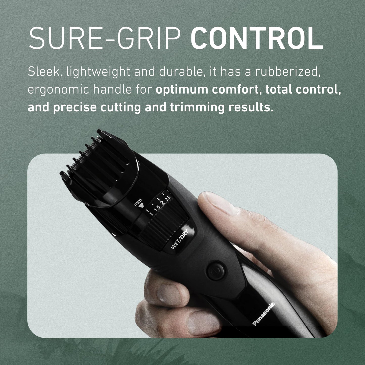 Panasonic Cordless Beard Trimmer for Men with Precision Dial, 19 Adjustable Length Settings, Rechargeable Battery, Washable, Birthday Gifts for Men Beauty and Personal Care Panasonic