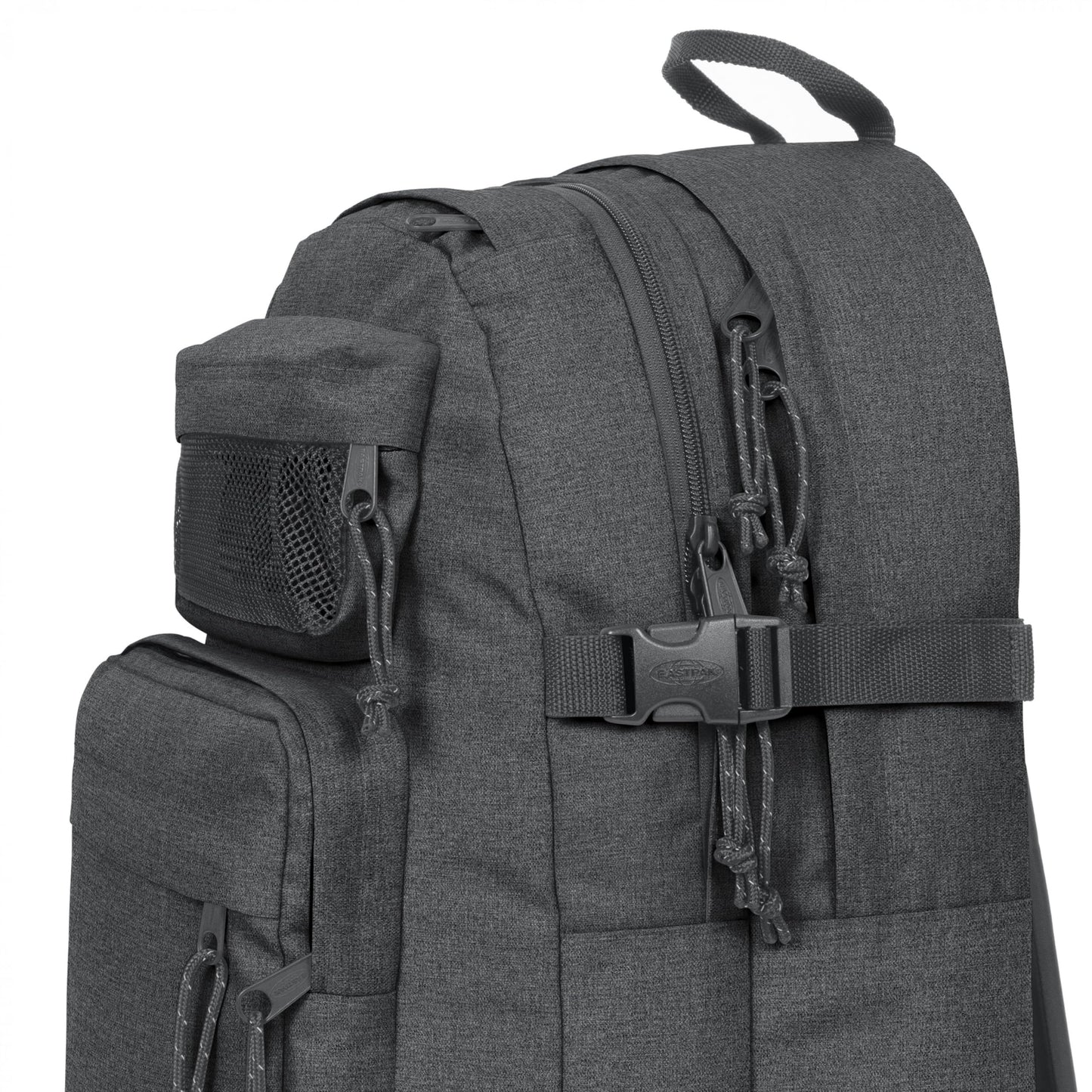 EASTPAK Double Pro - 32L Performance Backpack with 16" Laptop Sleeve, Dual Compartments, Security Pocket, Bottle Holder & Organizer, Black Denim