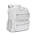 Bentgo Kids Glitter Backpack - Lightweight 14” Backpack for School, Travel & Daycare, Ideal for Ages 4+, Durable & Water-Resistant, Roomy Interior, & Loop for Lunch Bag (Glitter Edition - Silver)