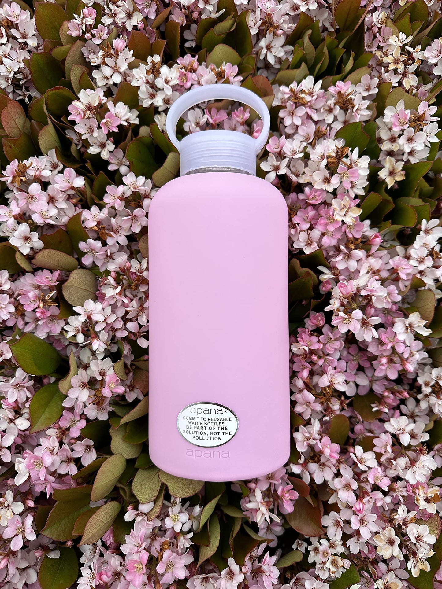 Apana Yoga Glass Water Bottles BPA Free Non Slip Sleeve Leak Proof Lid Reusable 32 Oz Sports Water Bottle Wide Mouth Lid Portable Hydration Tumbler