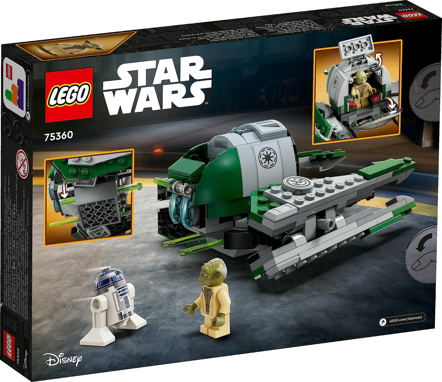 LEGO Star Wars Yoda’s Jedi Starfighter 75360 - Buildable Star Wars Ship with Yoda Minifigure, R2-D2 Droid & Lightsaber - Gift for Kids Ages 8+