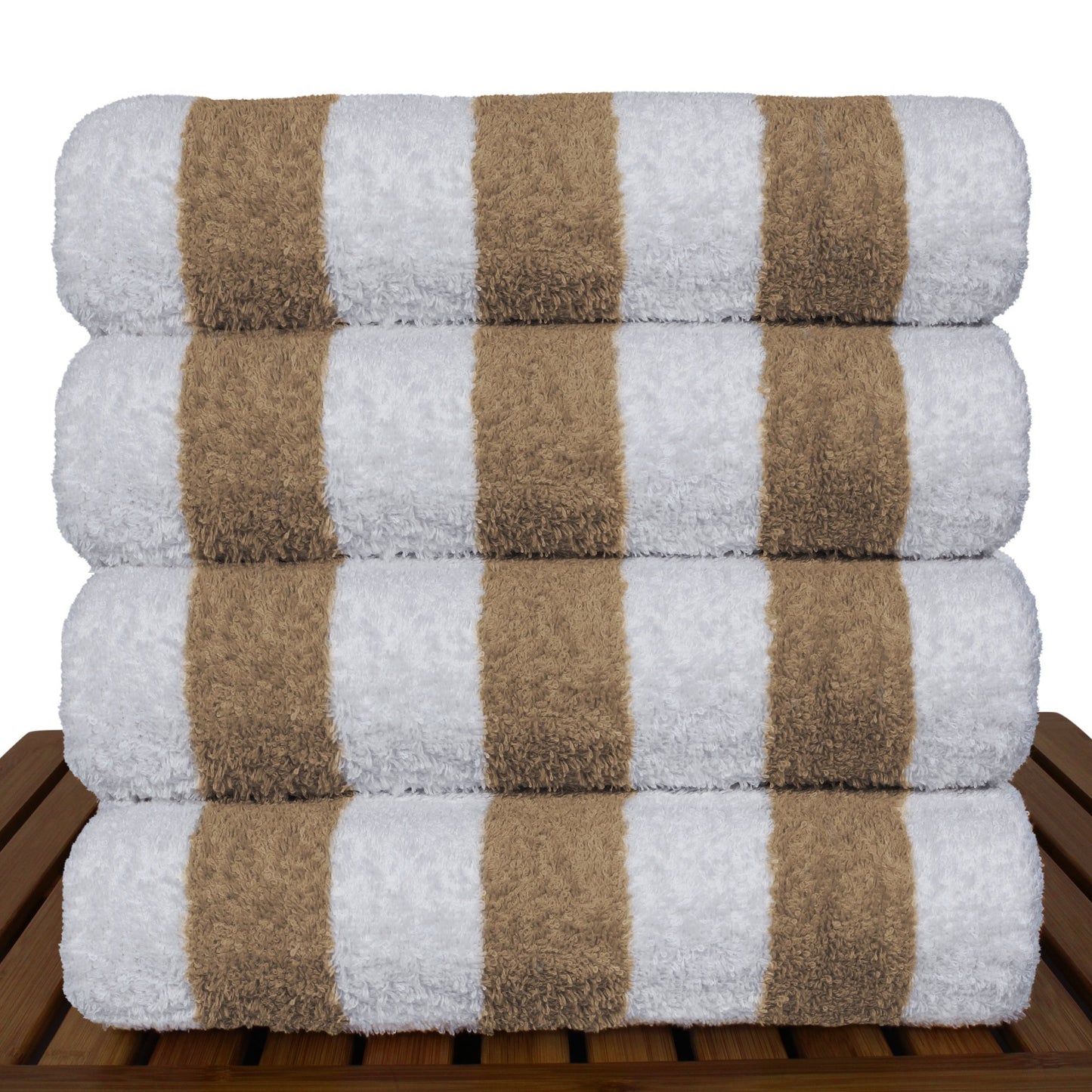 Luxury Hotel & Spa Towel 100% Cotton Pool Beach Towels - Cabana - Tan - Set of 4