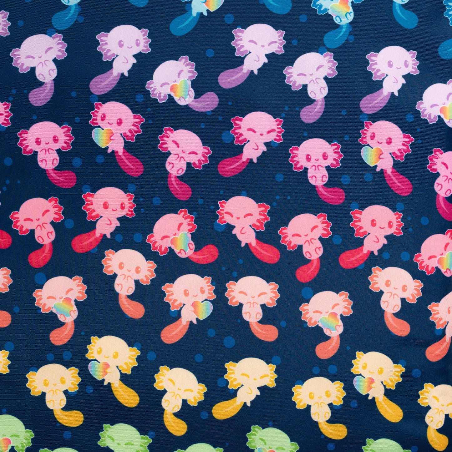 TeeTurtle - Plushie Tote Bag - Blue + Rainbow Axolotl - From the creators of the Original Reversible Octopus Plushie - Take Your Plush Pal Wherever…