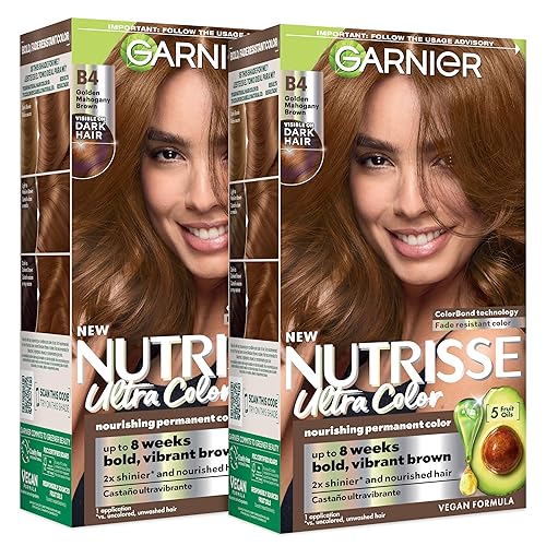 Garnier Nutrisse Ultra Color Hair Color, Permanent Hair Dye for Up to 8 Weeks of Bold, Vibrant, Fade-Resistant Results, Vegan & Cruelty-Free, B4