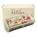 Houder Designer Lipstick Case with Mirror for Purse - Decorative Lipstick Holder with Gift Box - Velvet Lined - Protect Your Lipsticks in Style (Red