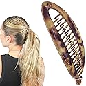 Camila Paris CP1272 French Banana Clip Hair Comb, Classic Hair Banana Clips for Girls Updo Ponytail Holder Interlocking, Fashion Durable Styling Hair
