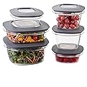Rubbermaid Premier Easy Find Lids Meal Prep and Food Storage Containers, Set of 6 (12 Pieces Total), Grey |BPA-Free & Stain Resistant