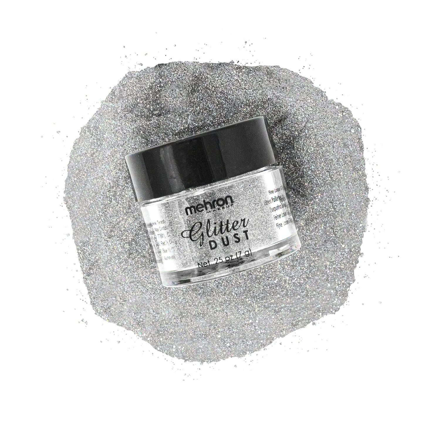 Mehron Makeup Paradise Glitter FX | Professional Cosmetic for Makeup & Art | Vibrant & Shimmering Loose Glitter .25 oz (7 g) (Holographic Silver)