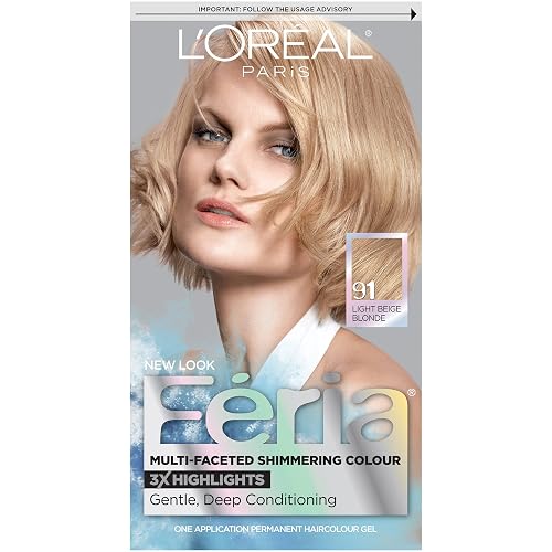 L'Oreal Paris Feria Multi-Faceted Shimmering Color, 91Champagne Cocktail (Light Beige Blonde)