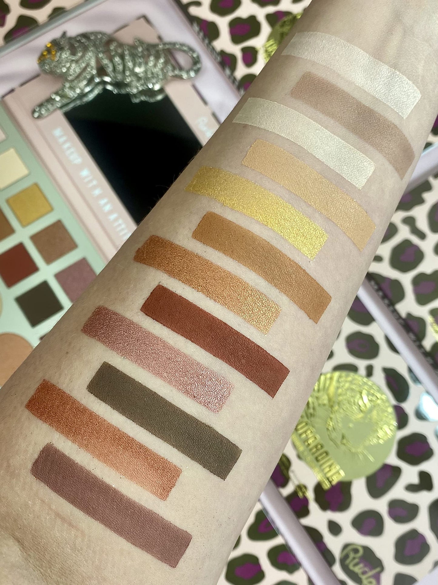 Leopardina Eyeshadow and Highlighter Palette by Rude Cosmetics for Women - 1.031 oz Makeup
