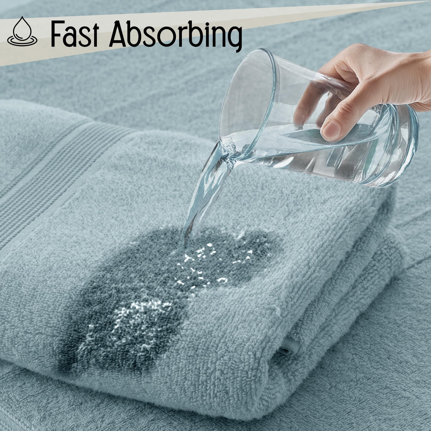 Lux Decor 6 Pack Bath Towel Set - 525 GSM 100% Cotton, Zero Twist Weave, Soft & Absorbent - 2 Bath Towels, 2 Hand Towels, 2 Washcloths, Bathroom…