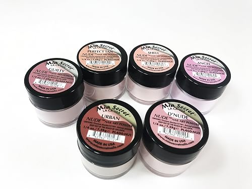 Mia Secret Nude Nail Art Powder Kit 6pcs: Urban, Guilty, D'Nude, Perfect Tan, Angel, Shell Beauty & Personal Care Mia Secret