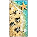 Softerry - Baby Turtles Beach Towel 30 x 60 inches (76 x 152cm) 100% Cotton Soft and Absorbent (30 in x 60 in, Baby Turtles)