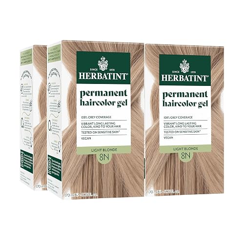 Herbatint Permanent Hair Dye - 8N Light Blonde - For Up To 100% Gray Coverage of Resistant Gray Hair - Ammonia-Free, Alcohol-Free & Vegan - Salon