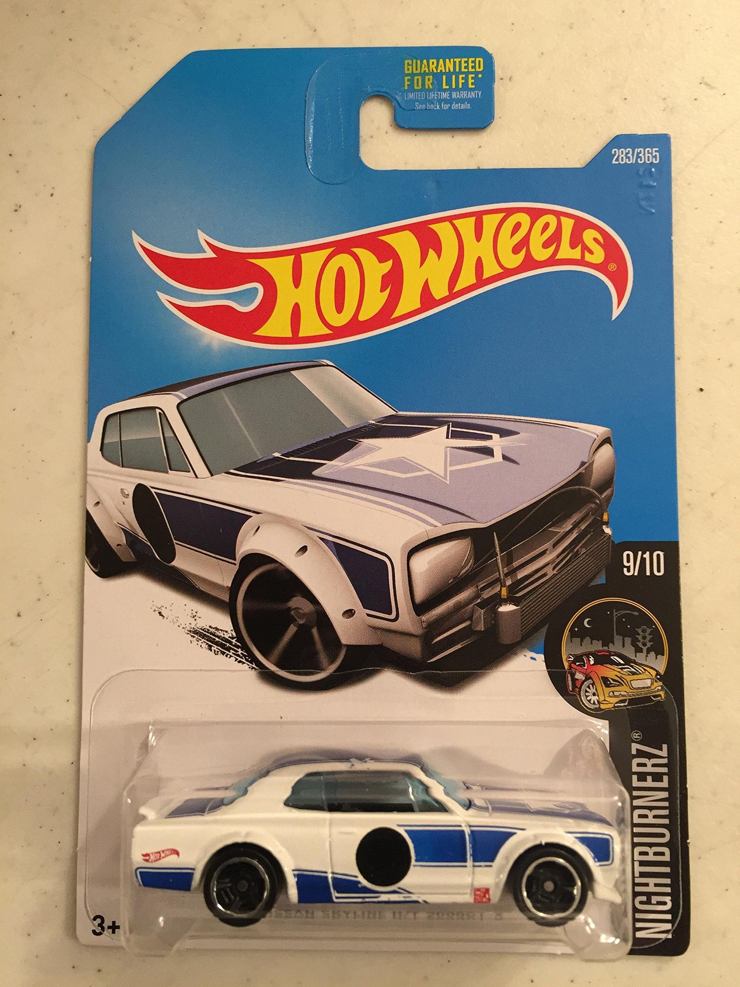 Hot Wheels 2017 Nightburnerz Nissan Skyline H/T 2000GT-X, 283/365 White