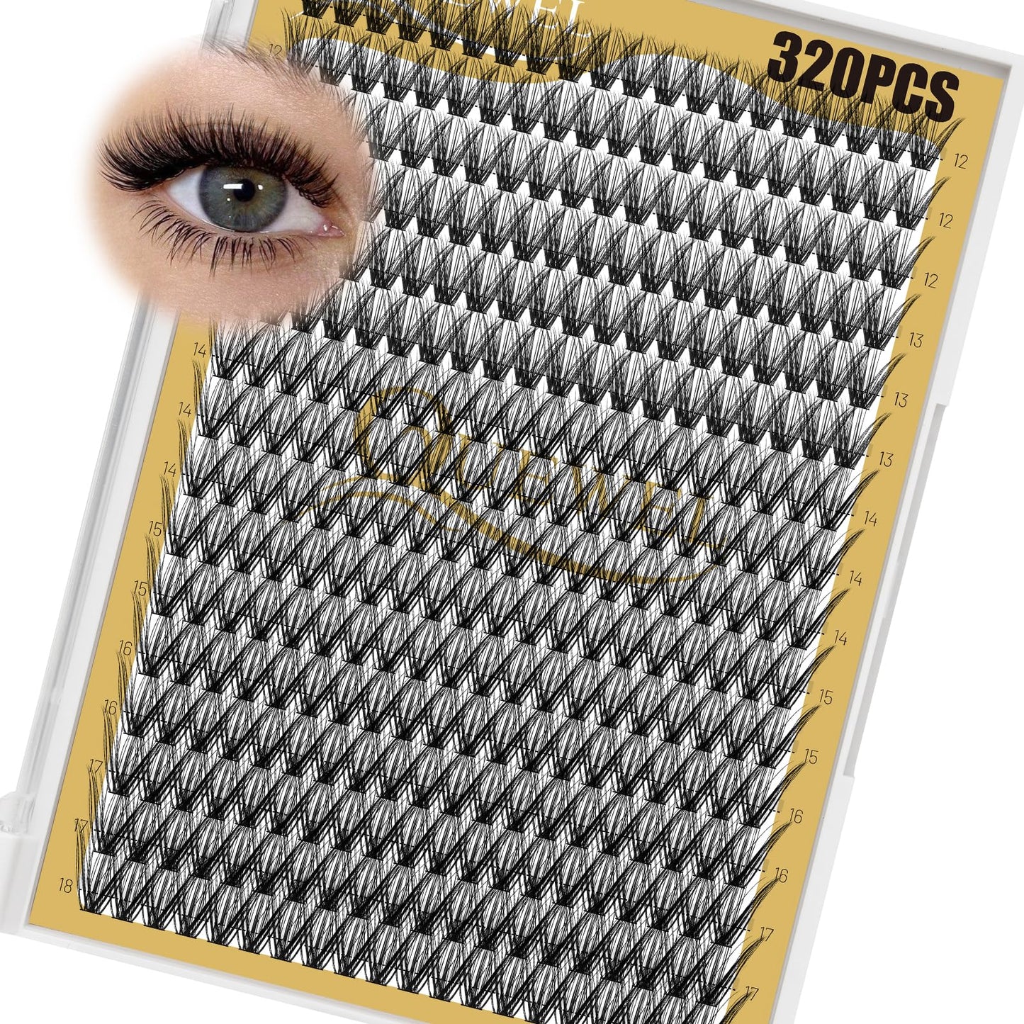 QUEWEL Lash Clusters 320Pcs Cluster Lashes 40D C Curl Lash Cluster Eyelash Extensions Mix12-18mm Individual Eyelashes Clusters Wispy Lash Clusters Beauty and Personal Care QUEWEL Default Title