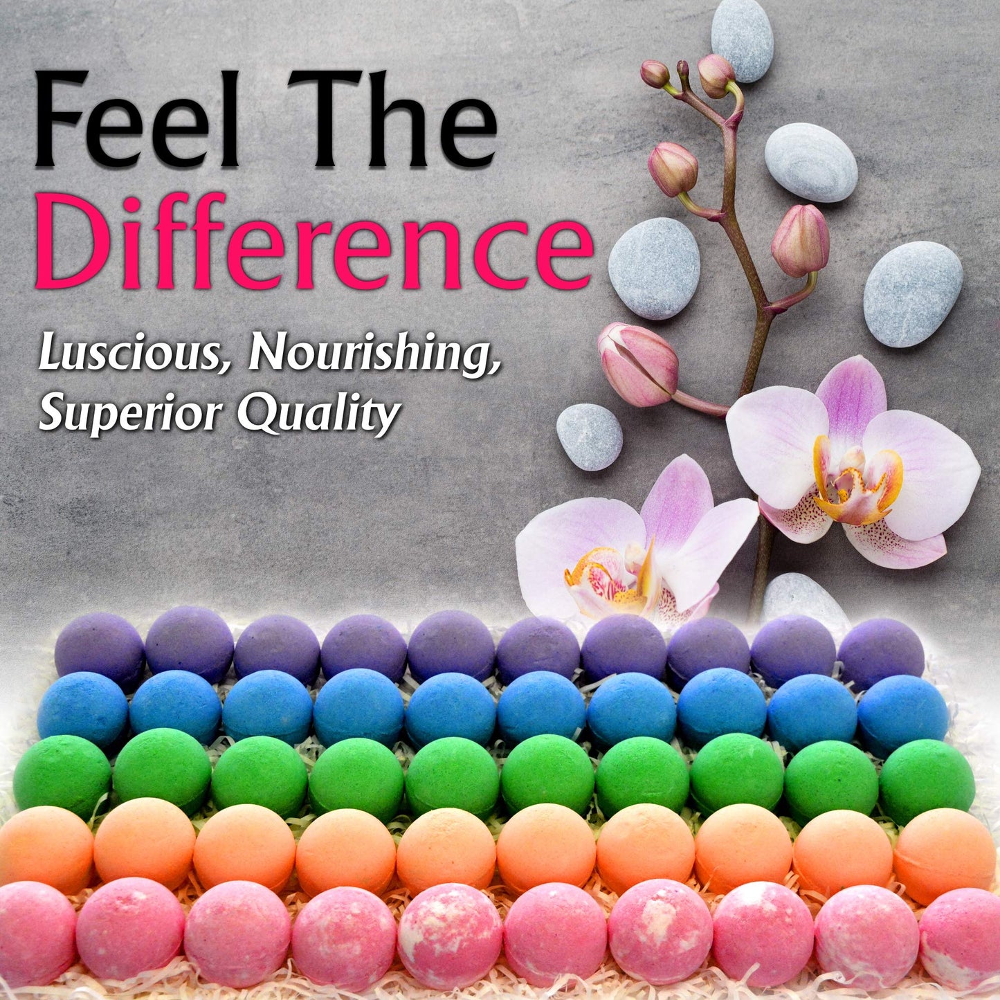 Relaxing Bath Bombs for Men & Women! 50 Wholesale Bath Bombs Individually Wrapped. Bulk Aromatherapy Essential Oil Bath Bombs for Adults Teens Kids!…